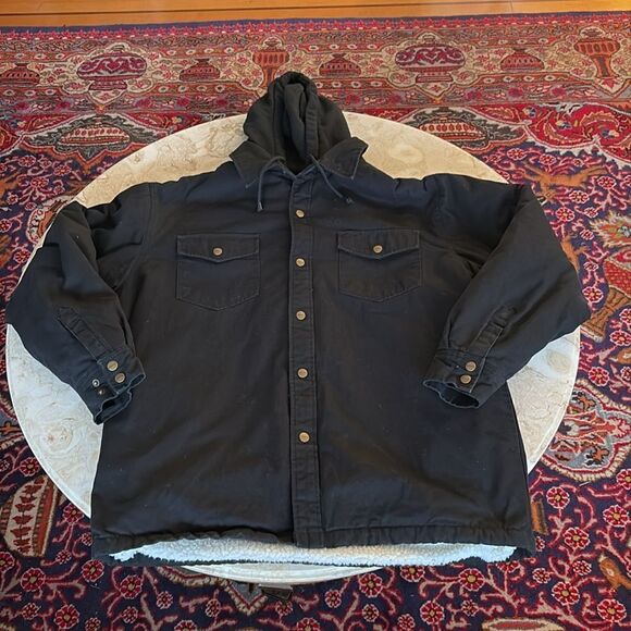 Dakota WorkPro Series Men's Sherpa Lined Hooded Duck Work Shirt Jacket - Picture 11 of 14